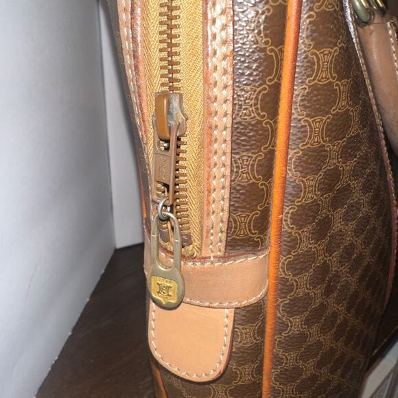 CELINE Macadam Brown Leather Briefcase Laptop tote Authentic used includes COA - Picture 4 of 15